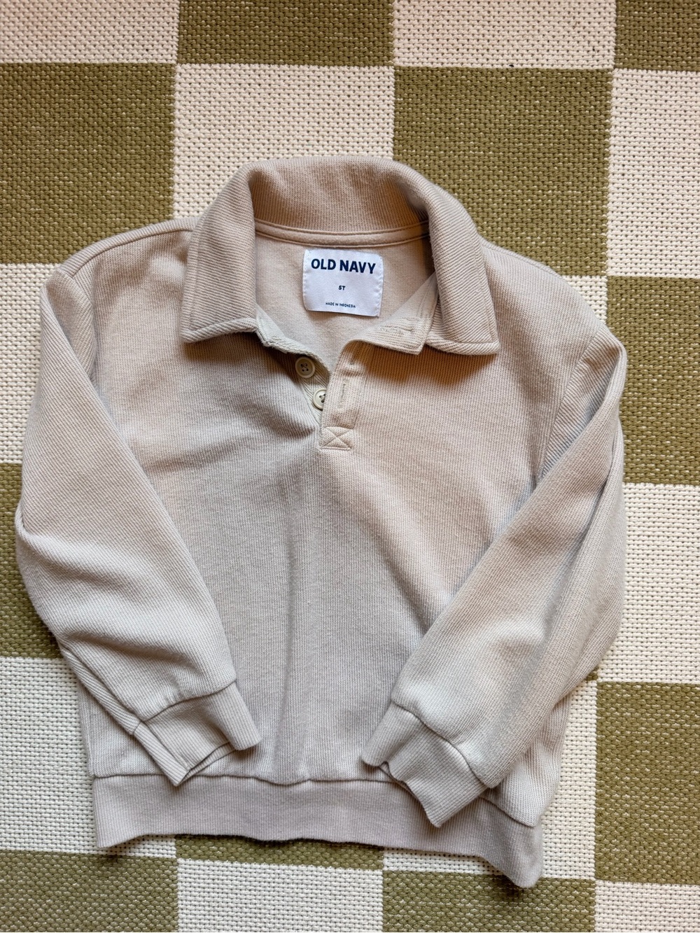 Old Navy Men's Crewneck Collared Pullover Sweater - Light Beige